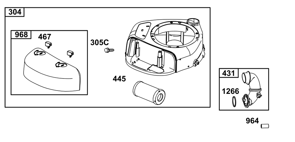 Air Cleaner Group Diagram and Parts List for 21R772-0025-H5 200000 - 399999 Briggs and Stratton Engine